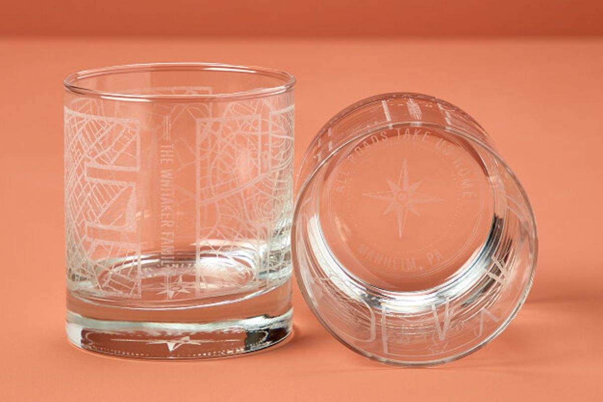 All Roads Take Us Home Map Glass Duo