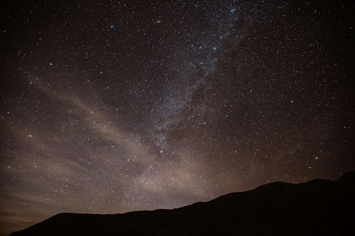 Starry night sky at Mojave Trails National Monument