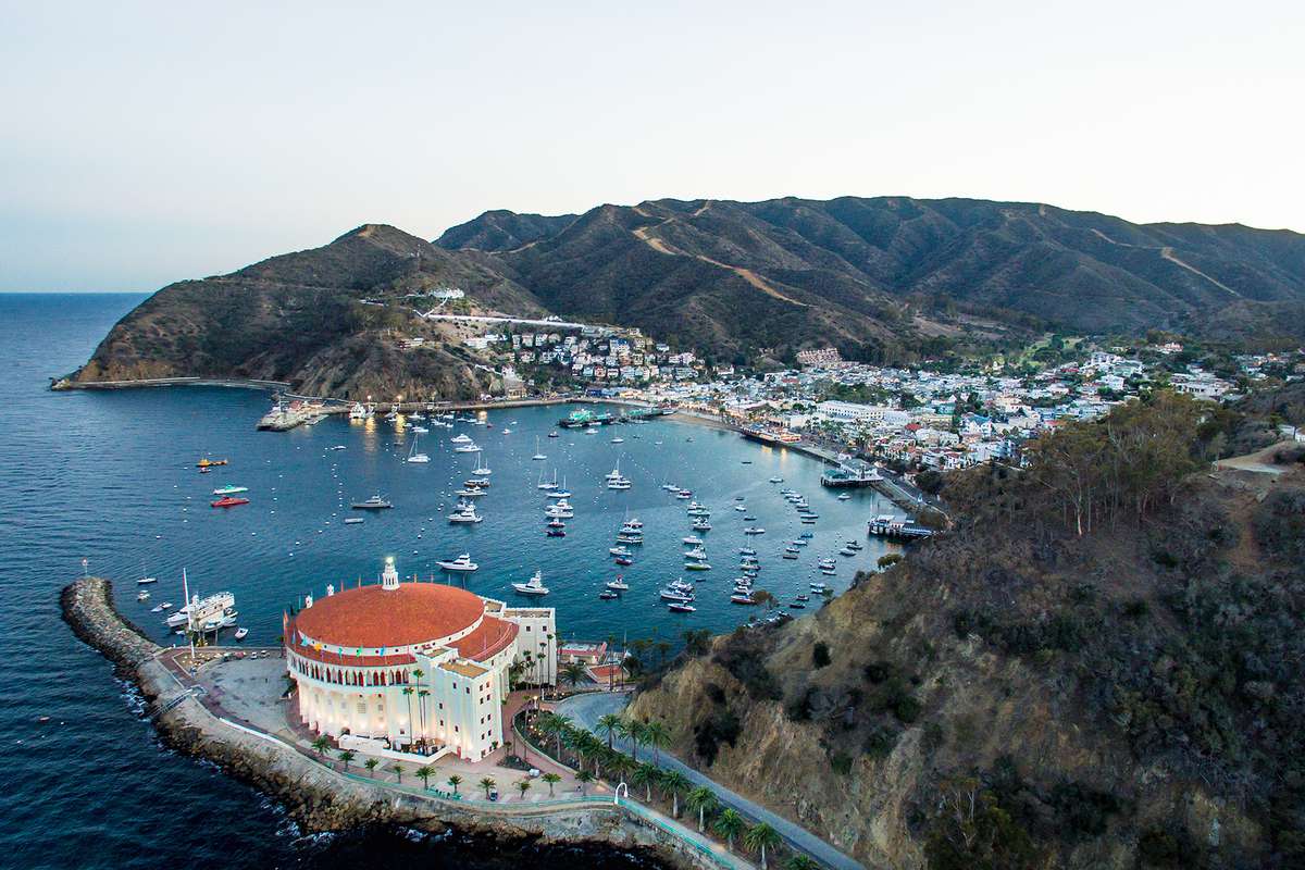 The Catalina's Avalon harbor and the Casino
