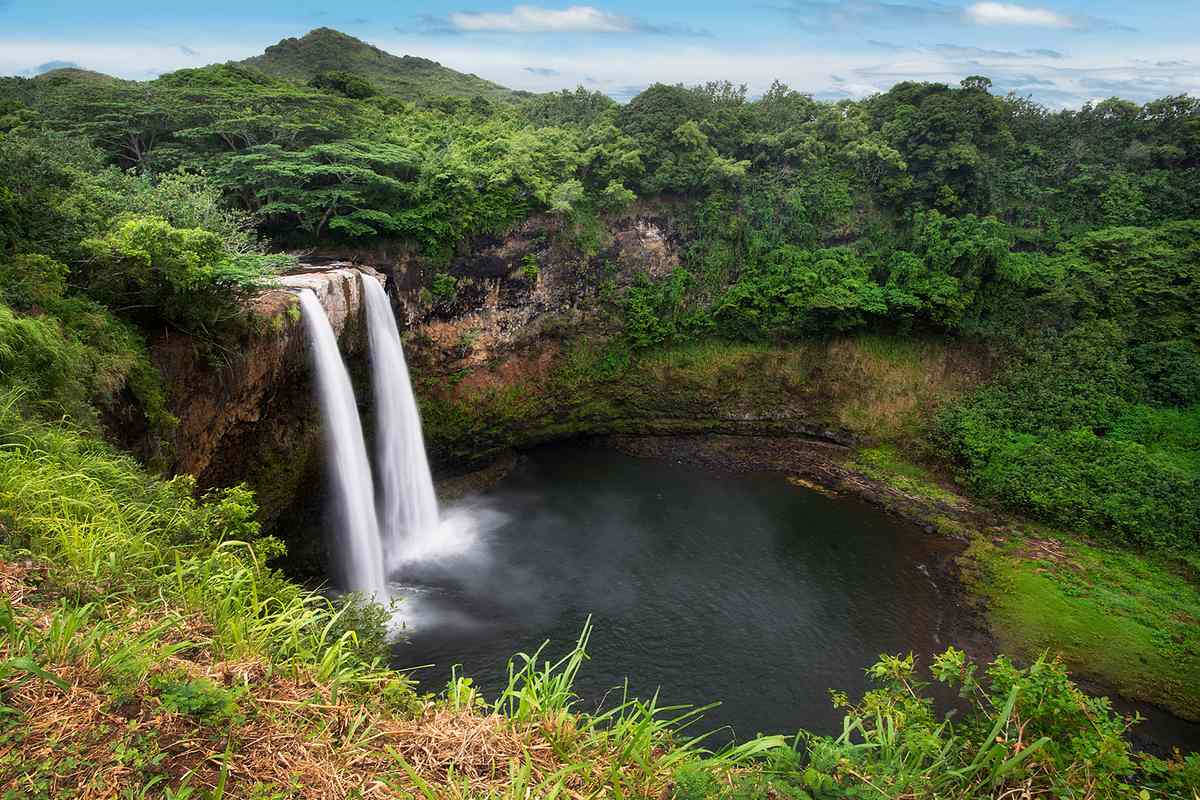 Wailua falls near the island capital Lihue on the island of Kauai, Hawaii