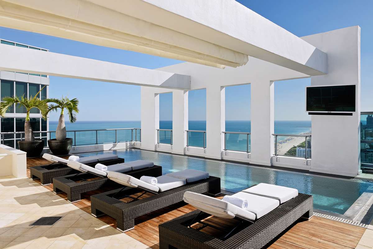The penthouse pool at The Setai, Miami Beach