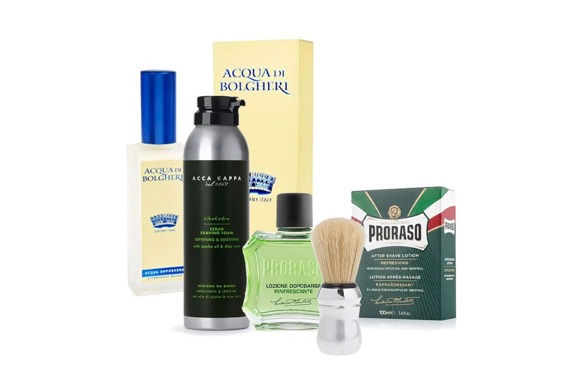 Various men's shaving products