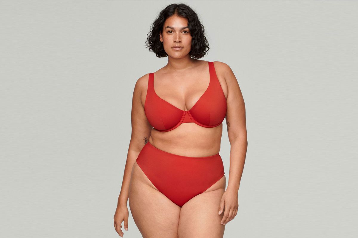 Woman wearing red bikini