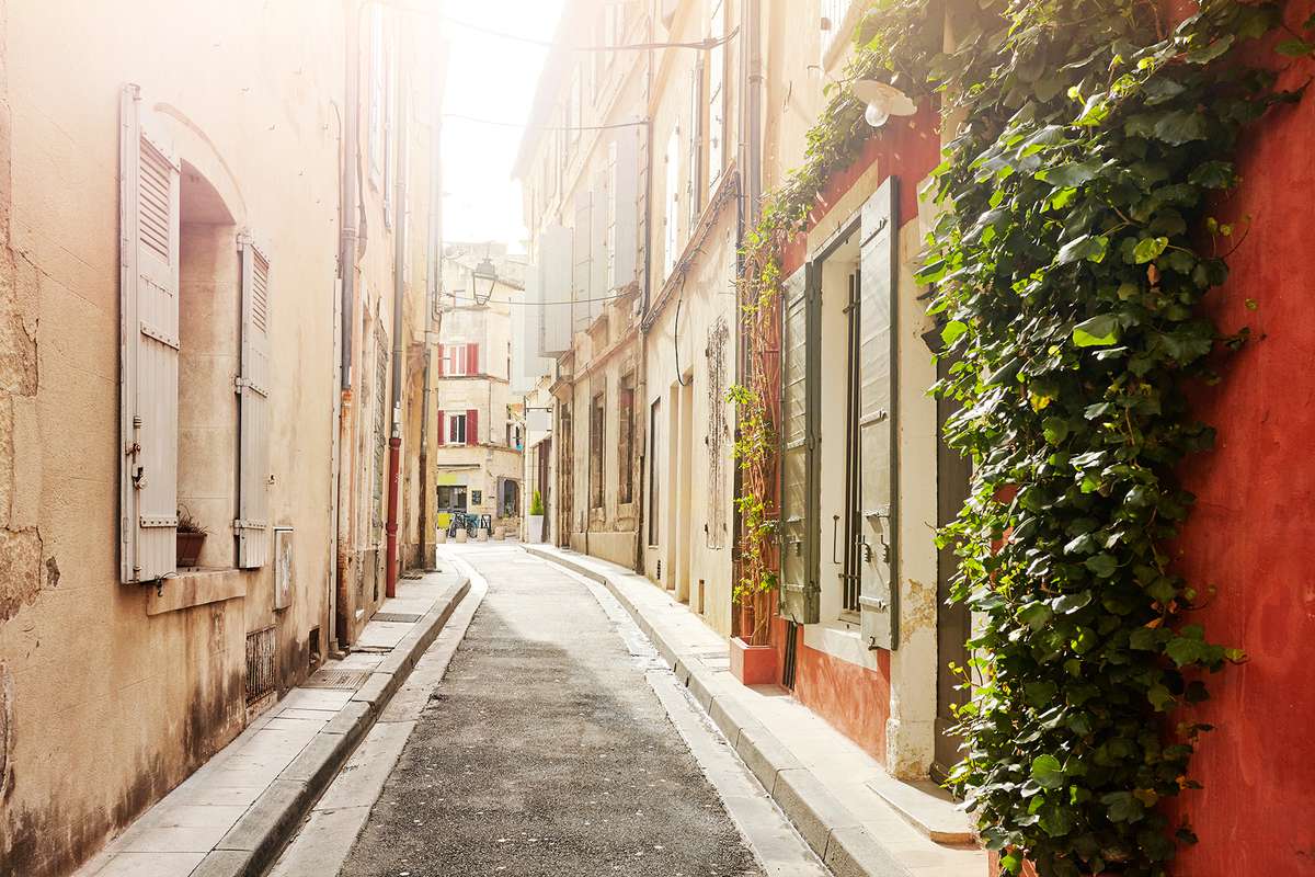 Narrow french backstreet, Arles, France