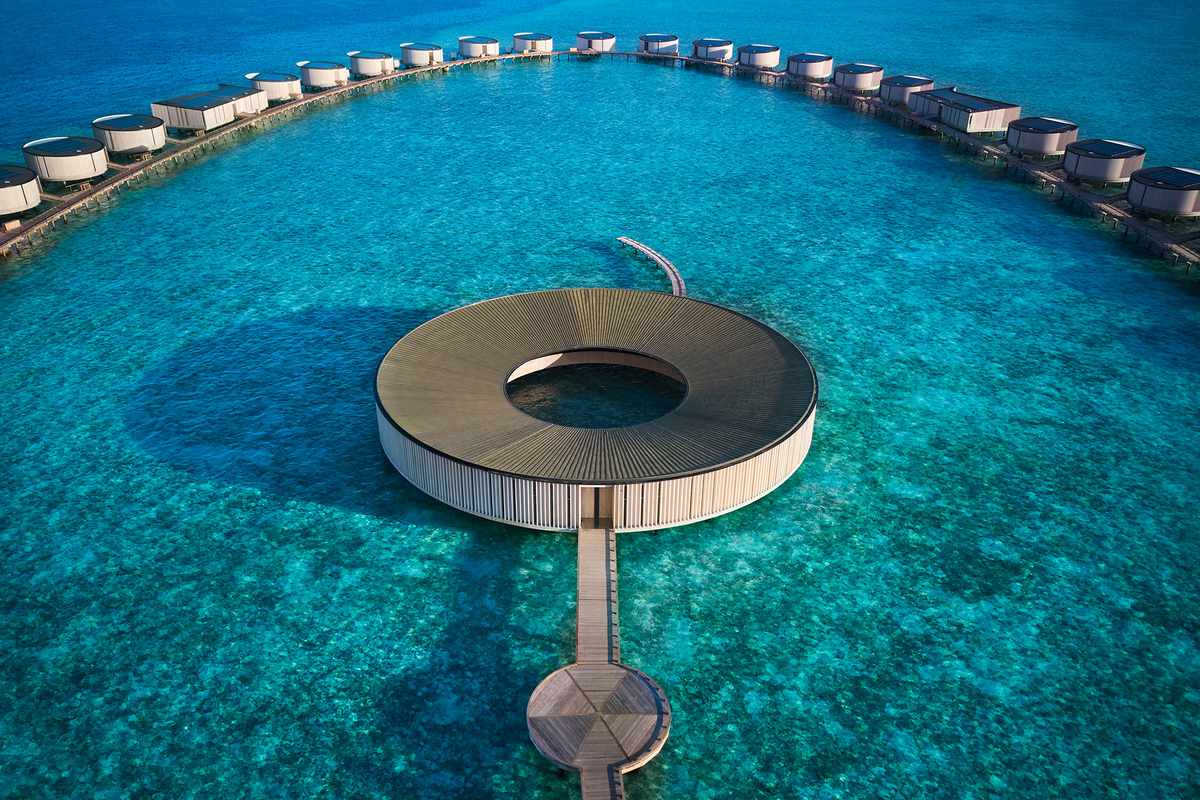 Aerial view of the spa at The Ritz-Carlton Maldives, Fari Islands