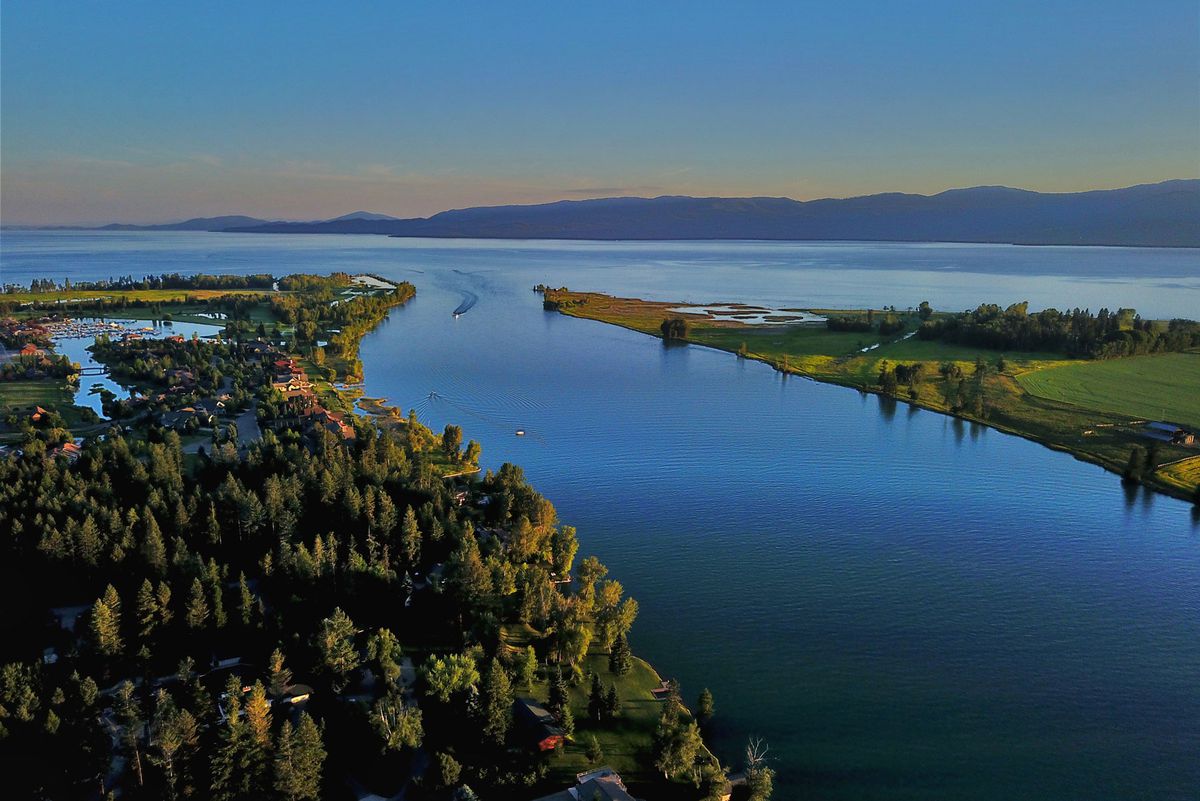 Aerial view of Bigfork, Montana