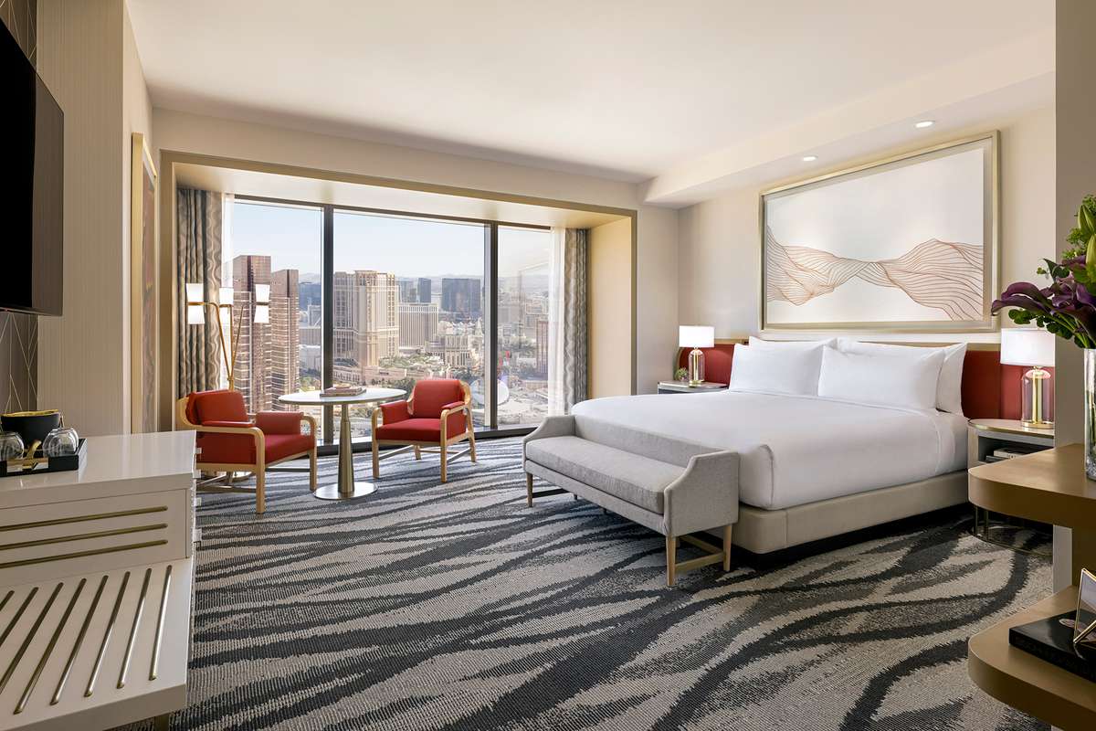 Conrad Typical King Bedroom at Resorts World Las Vegas