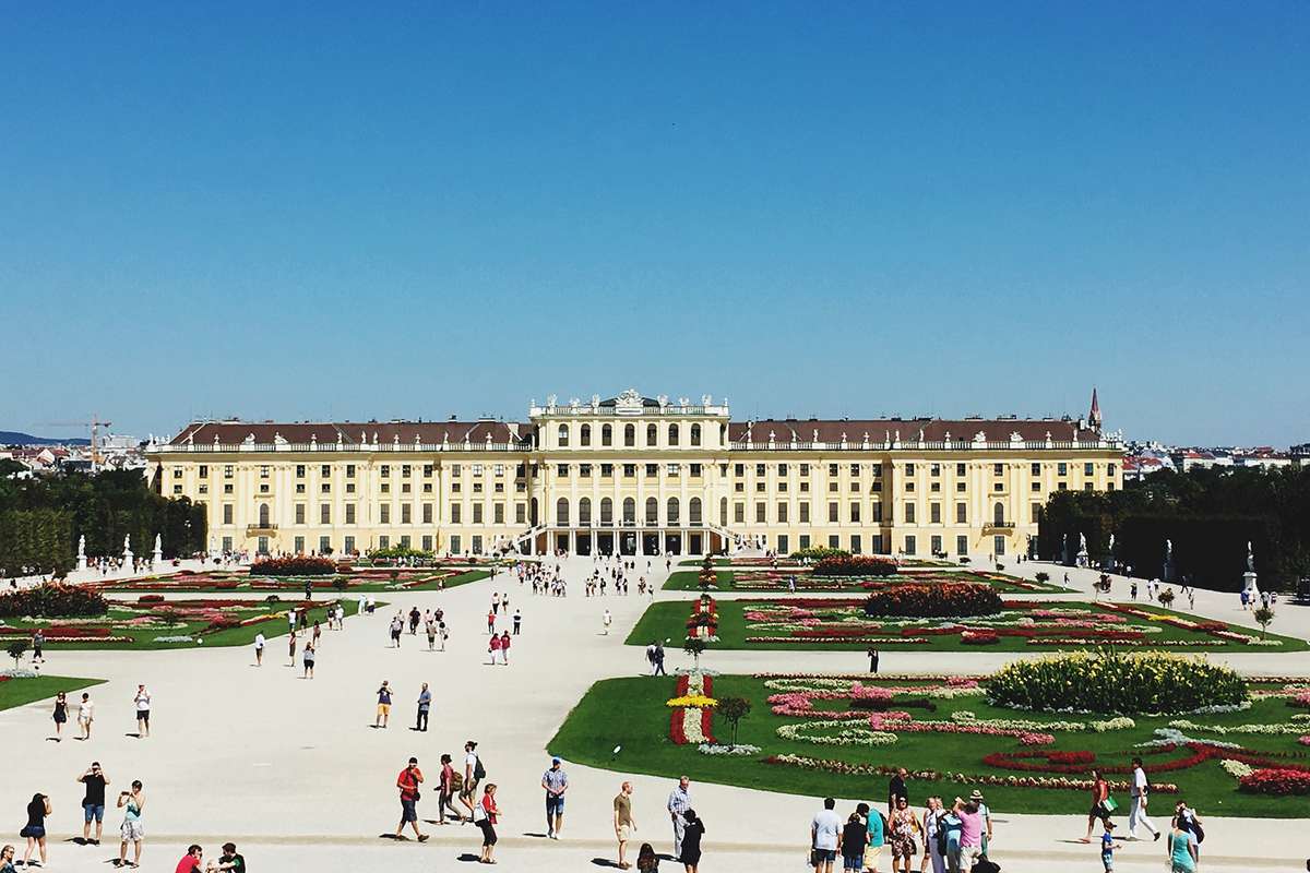Group Of People In Front Of Schonbrunn Palace