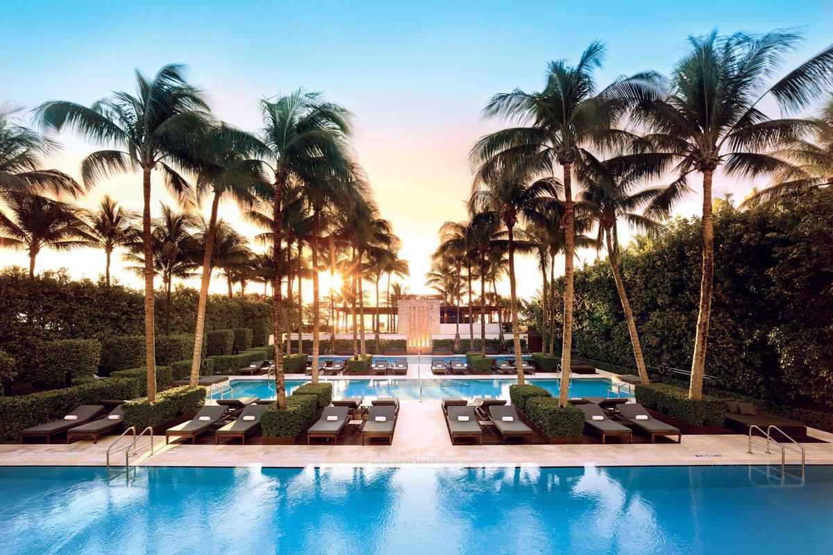 The pool at The Setai, Miami Beach, voted one of the top resorts in the United States