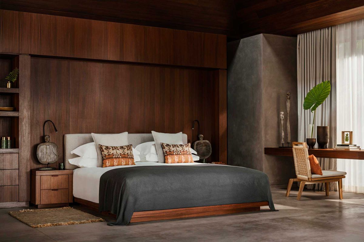 Bedroom at an Ocean Cliff villa at the One & Only Mandarina Resort