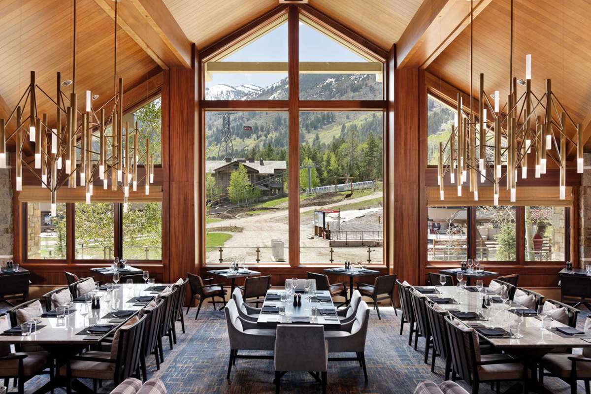 Dining room at the Four Seasons Jackson Hole. Four Seasons was voted one of the best hotel brands in the world