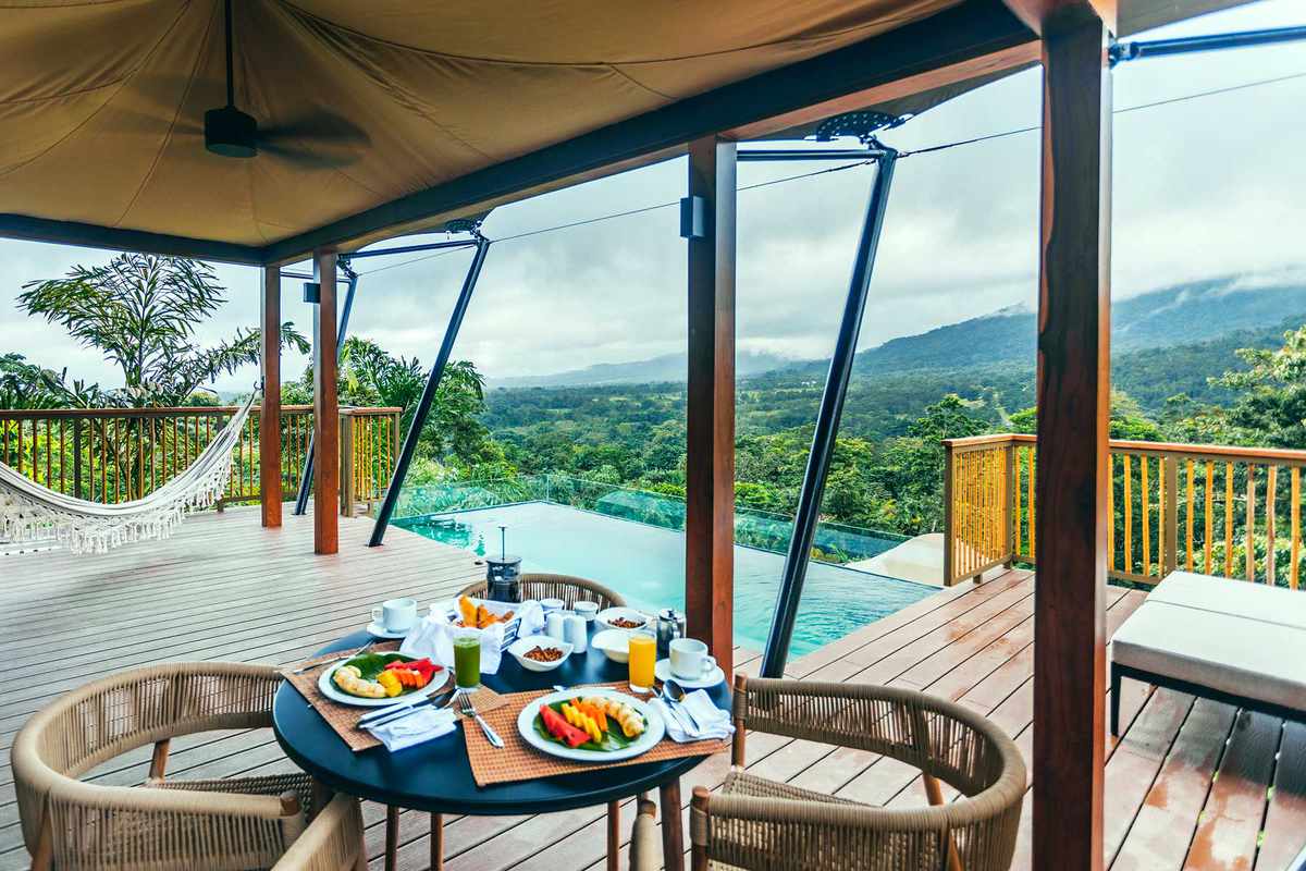 View from a guest tent at Nayara Tented Camp, voted one of the best hotels in the world