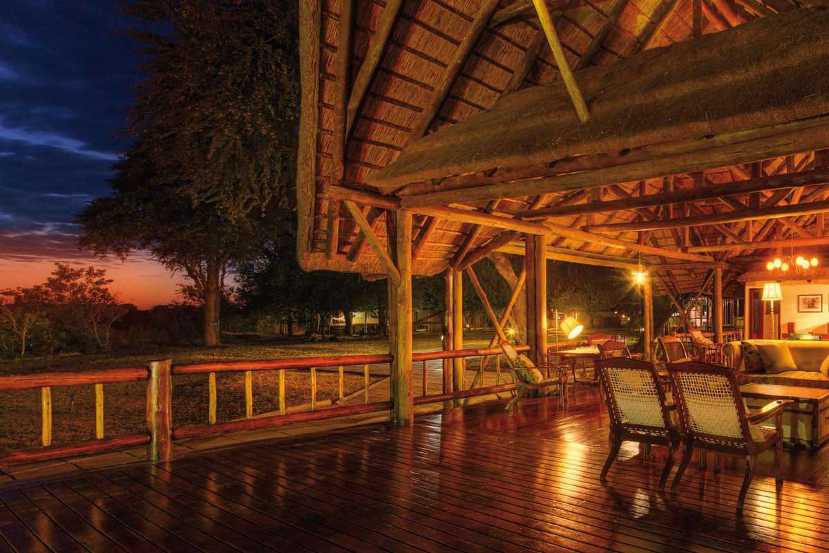 Dining terrace at the Belmond Khwai River Lodge, voted one of the best Africa Safari Lodges