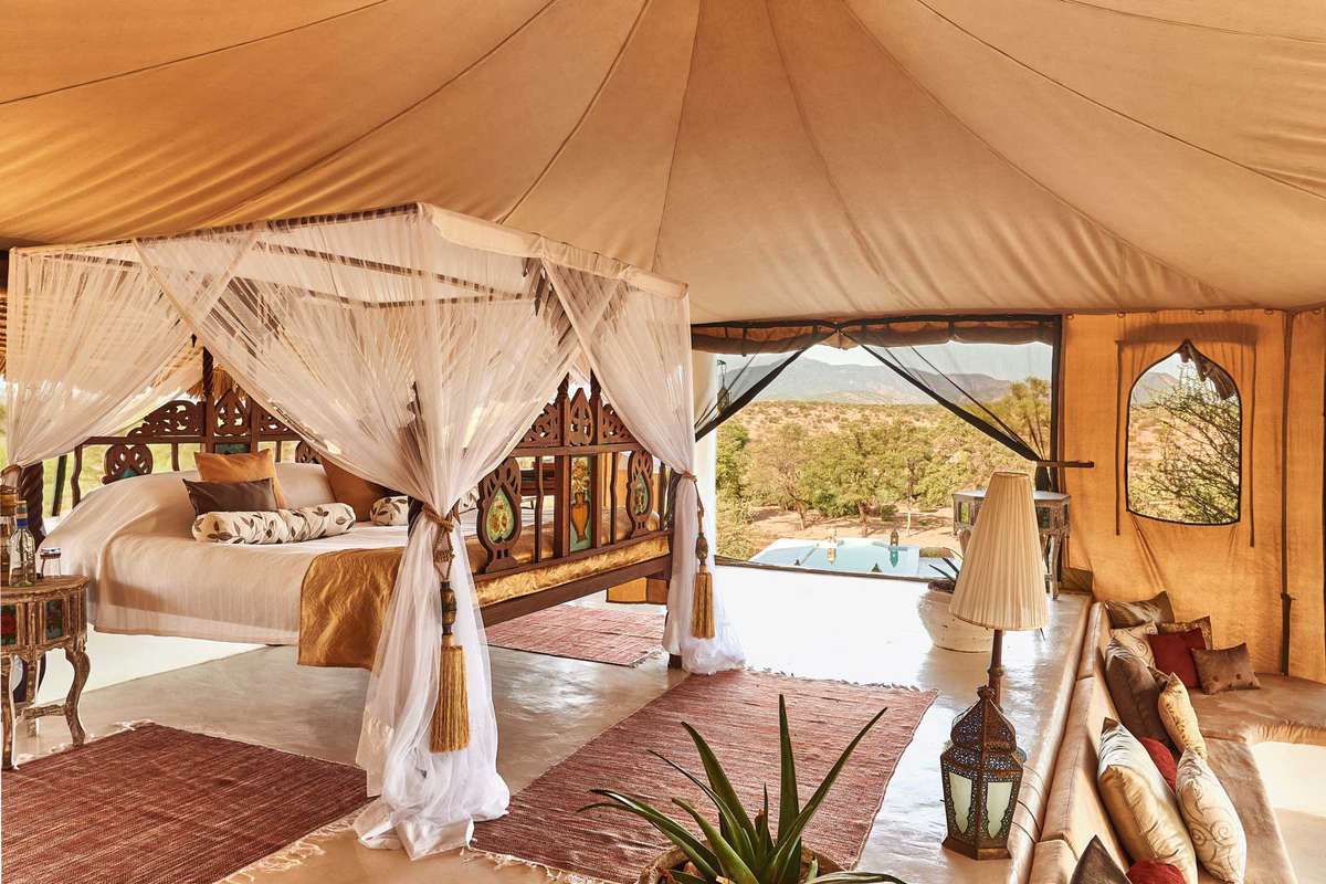 A guest tent at Sasaab, voted one of the best Africa Safari Lodges