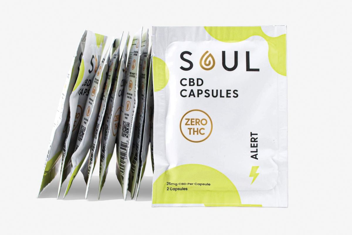 Soul CBD capsules in travel packs