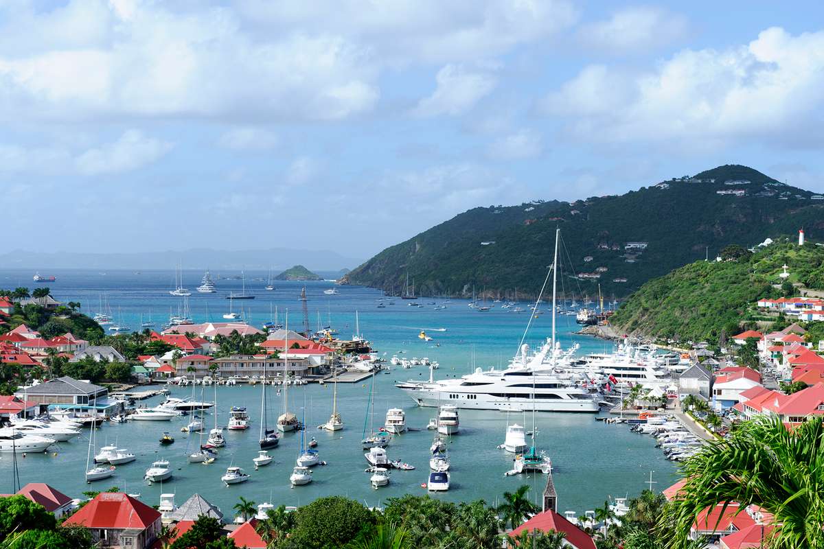 Harbor view on St. Bart's island in the Caribbean.
