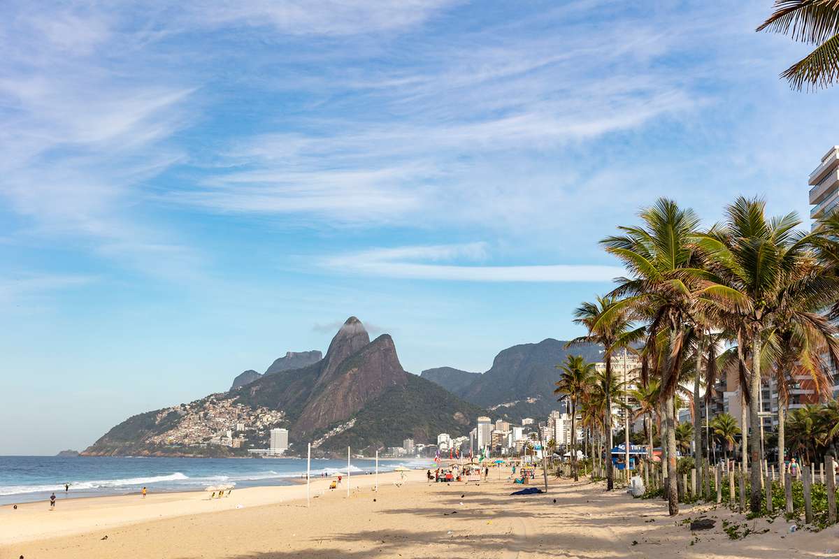 Ipanema Beach in Rio de Janeiro in the morning, Brazil