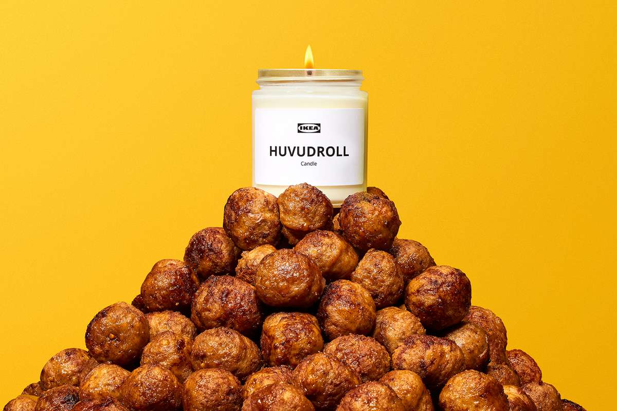 IKEA limited edition HUVUDROLL Meatball scented Candle