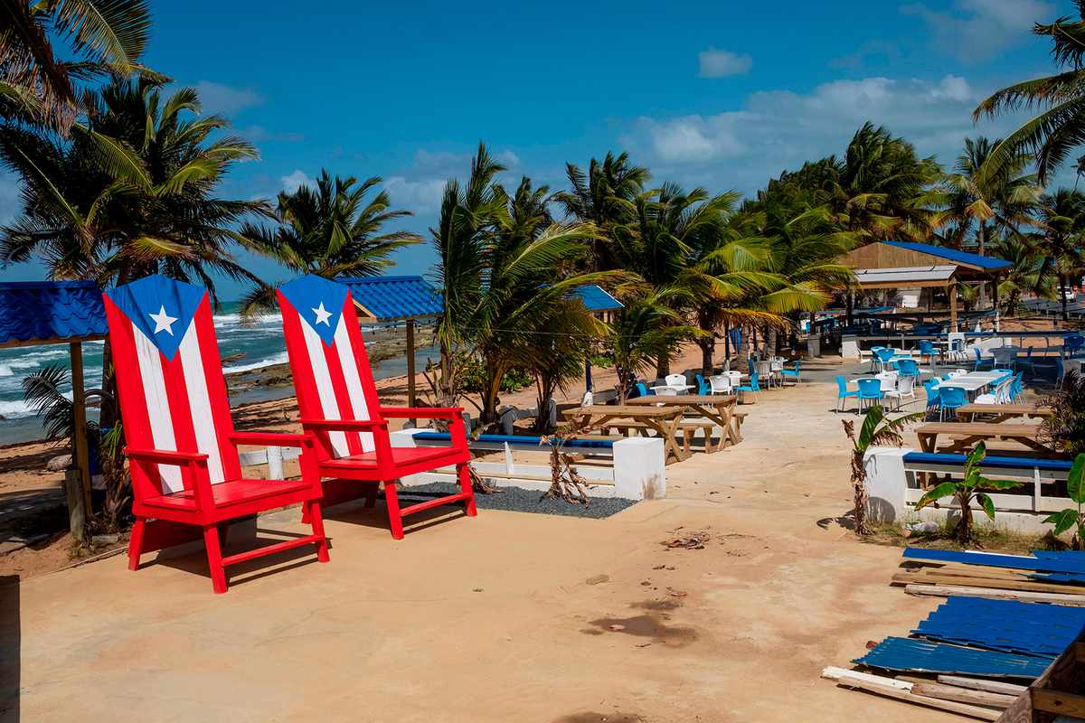 Empty beach in Loiza, Puerto Rico for quarantine