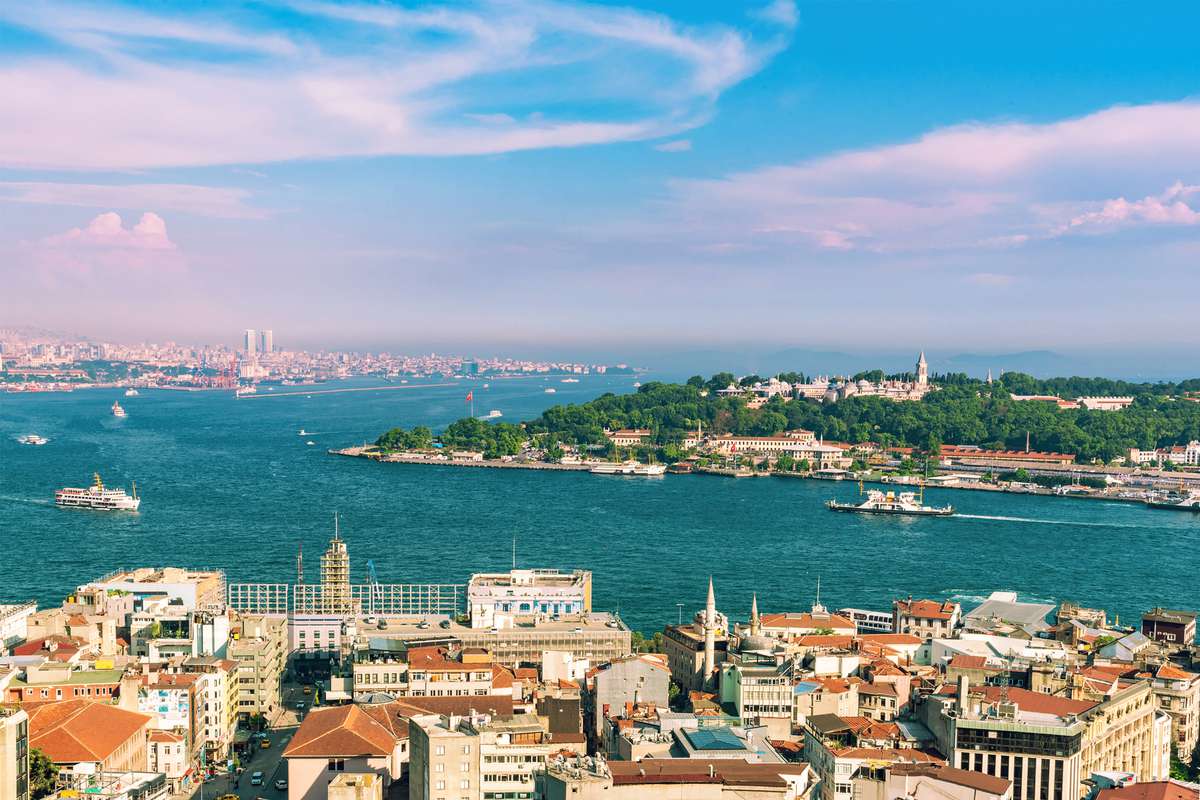 View of Bosphorus and Golden Horn from the Galata Tower, Istanbul, Turkey