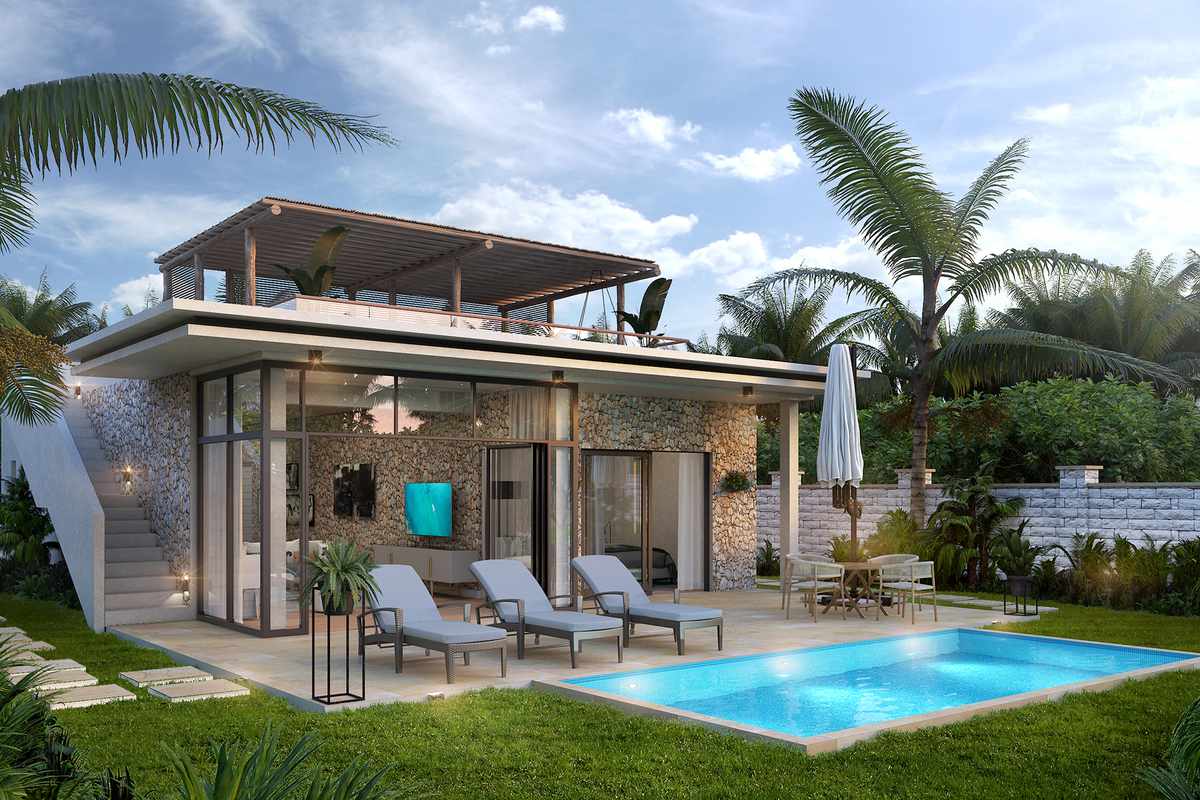 Bedroom Single Storey Pool Villa Exterior at Blue Amber Zanzibar