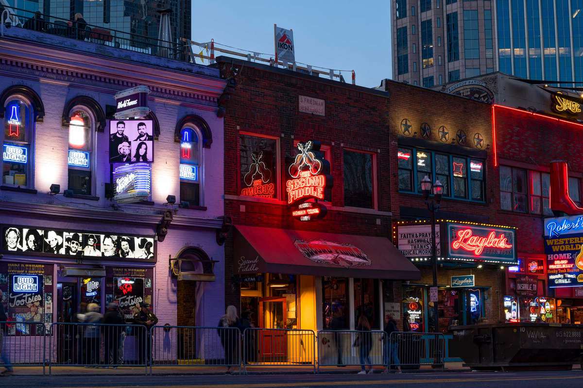 Neon signs on Broadway, Nashville, Tennessee