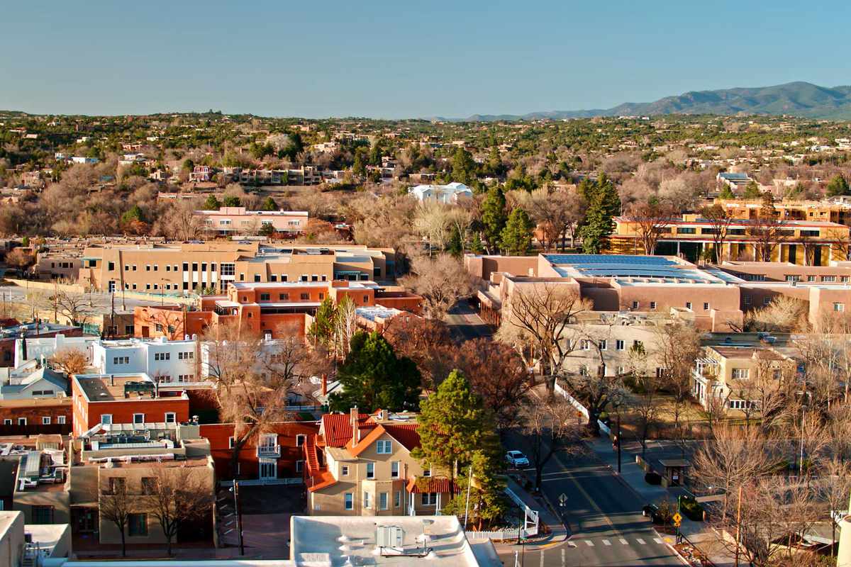 Buildings of Downtown Santa Fe - Aerial