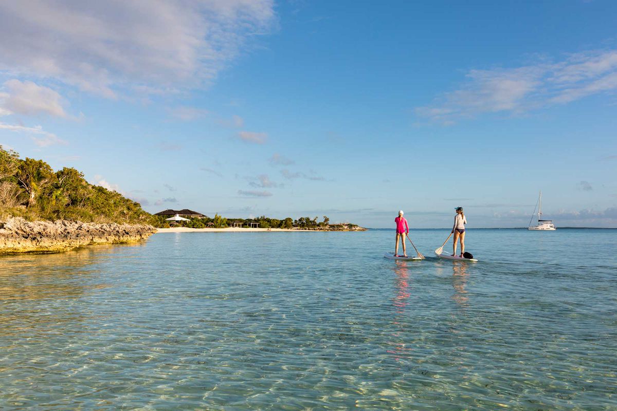 Paddleboarding at Lumina Point, Exumas, Bahamas