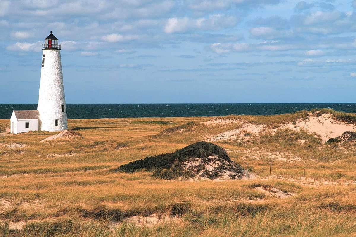 A lighthouse on the coast of Nantucket, Massachusetts