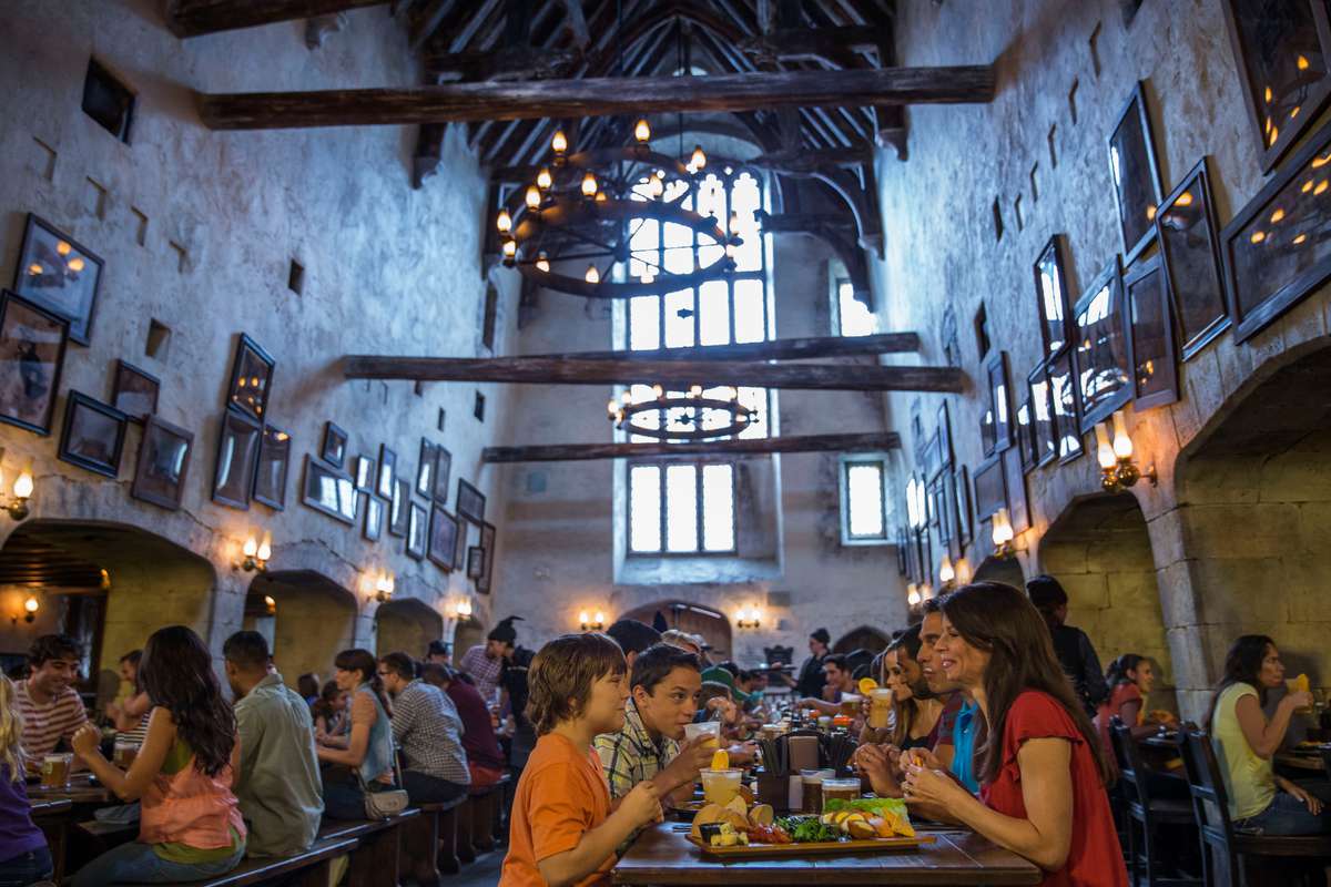 Interior of The Leaky Cauldron at The Wizarding World of Harry Potter - Diagon Alley at Universal Orlando Resort.