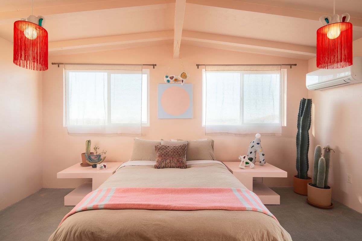 Joshua Tree modern Memphis inspired pastel Airbnb