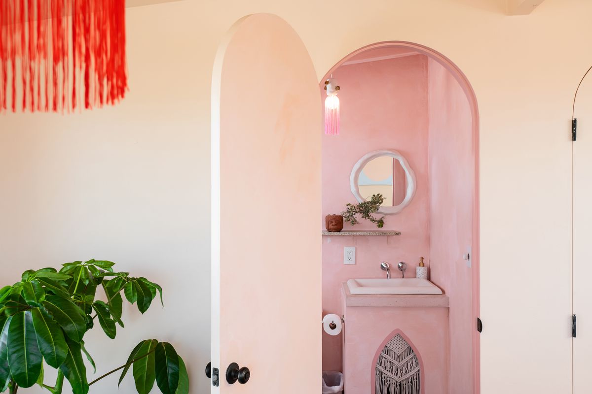 Joshua Tree modern Memphis inspired pastel Airbnb