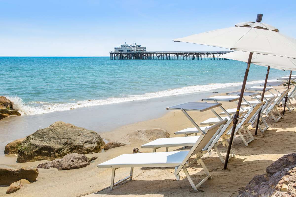 The beach chairs at Malibu Beach Inn