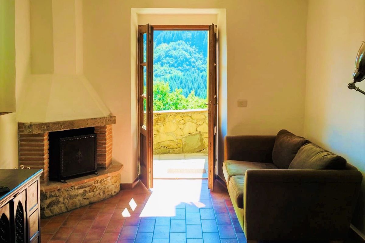 The living room at the Northern Tuscan villa
