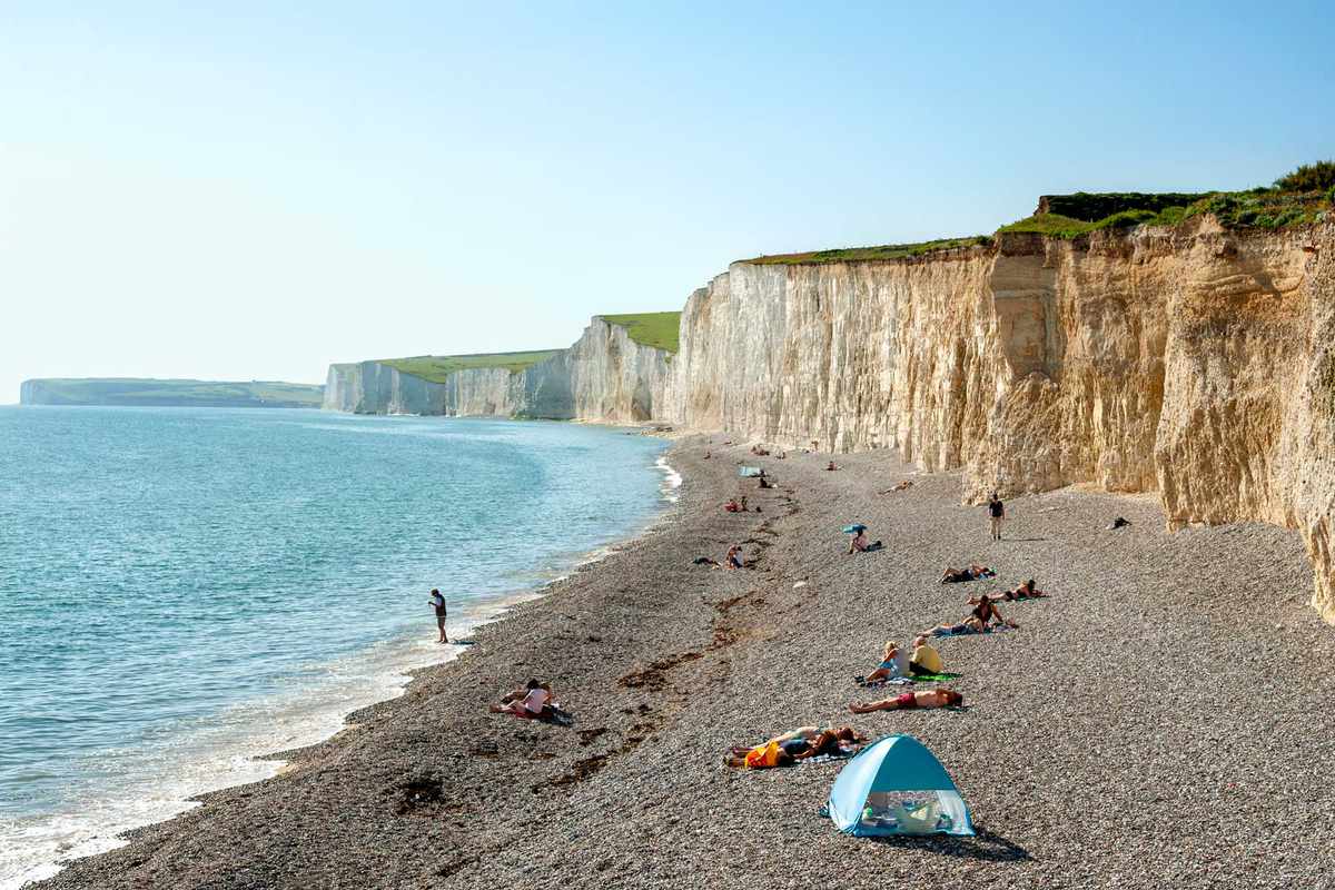 A beach in East Sussex, England