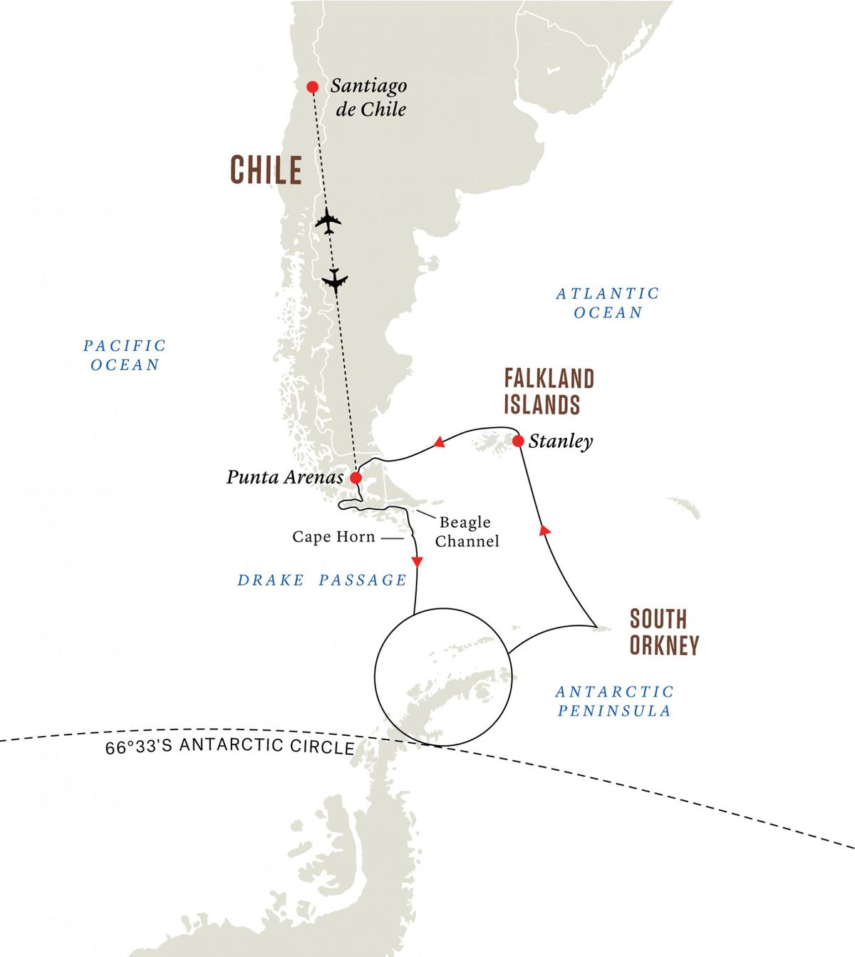 Hurtigruten Expedition map