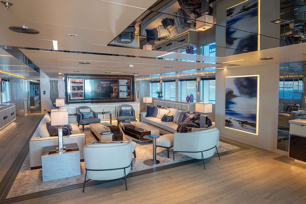 Living area on the superyacht Tatina by IYC