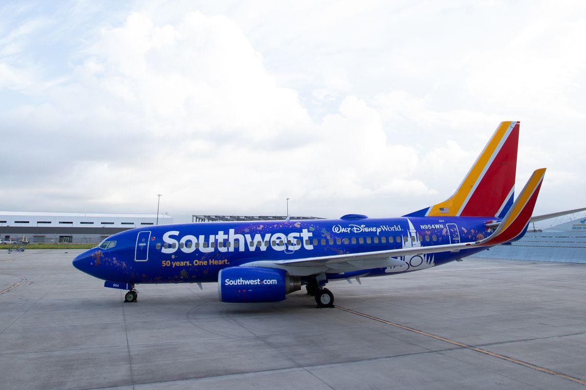 Exterior of the Southwest Airlines and Walt Disney World Resort Celebrate 50th Anniversary of Both Iconic Brands with Commemorative Aircraft