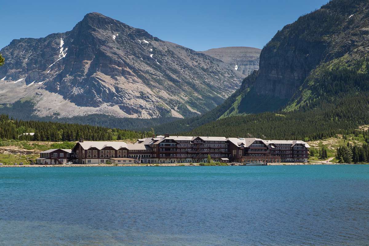 Many Glacier Hotel Across Lake