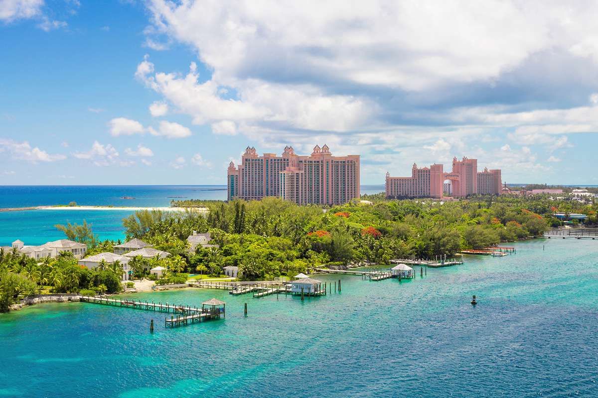 Bahamas tropical beach scenery at Nassau, caribbean.