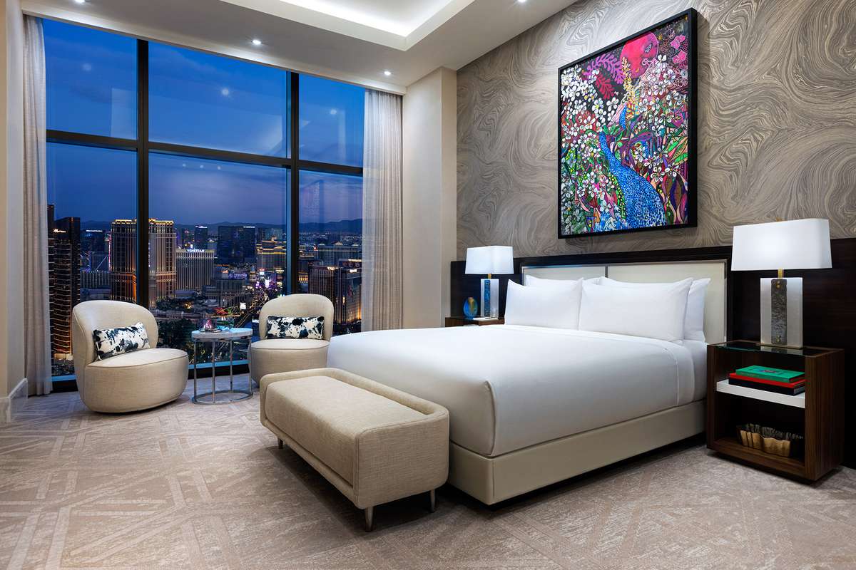 Chairmna Villa Bedroom at Resorts World Las Vegas