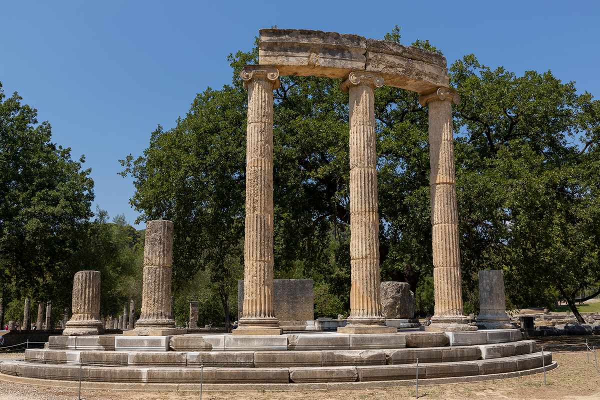The Philippeion at The archaeological place of ancient Olympia in Greece