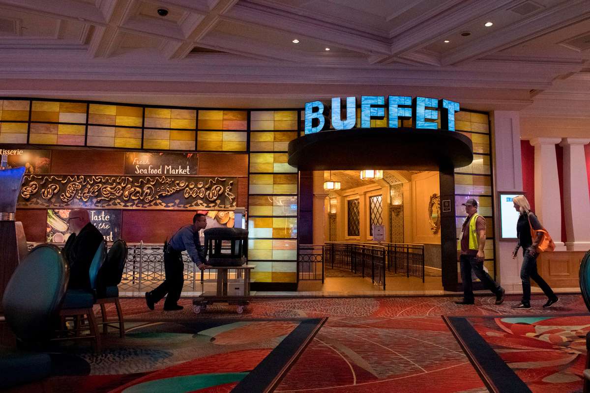 Signage for a buffet is seen at Bellagio Hotel and Casino in Las Vegas
