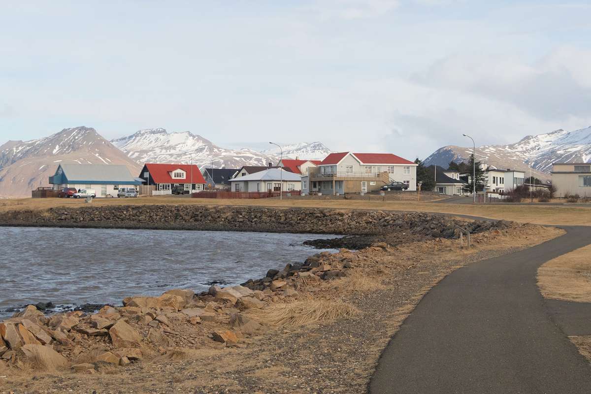 Scenics view of Hofn city southern iceland