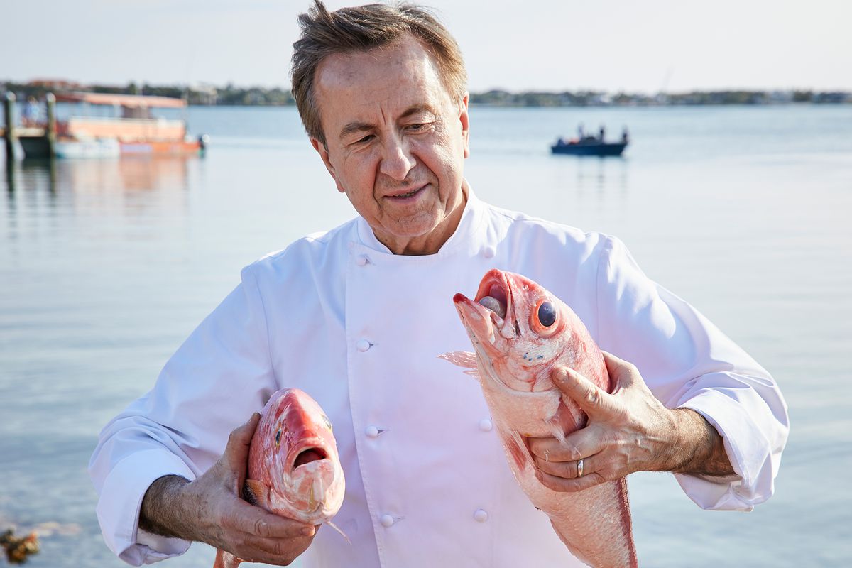 Chef David Boulud at Baha Mar with fish