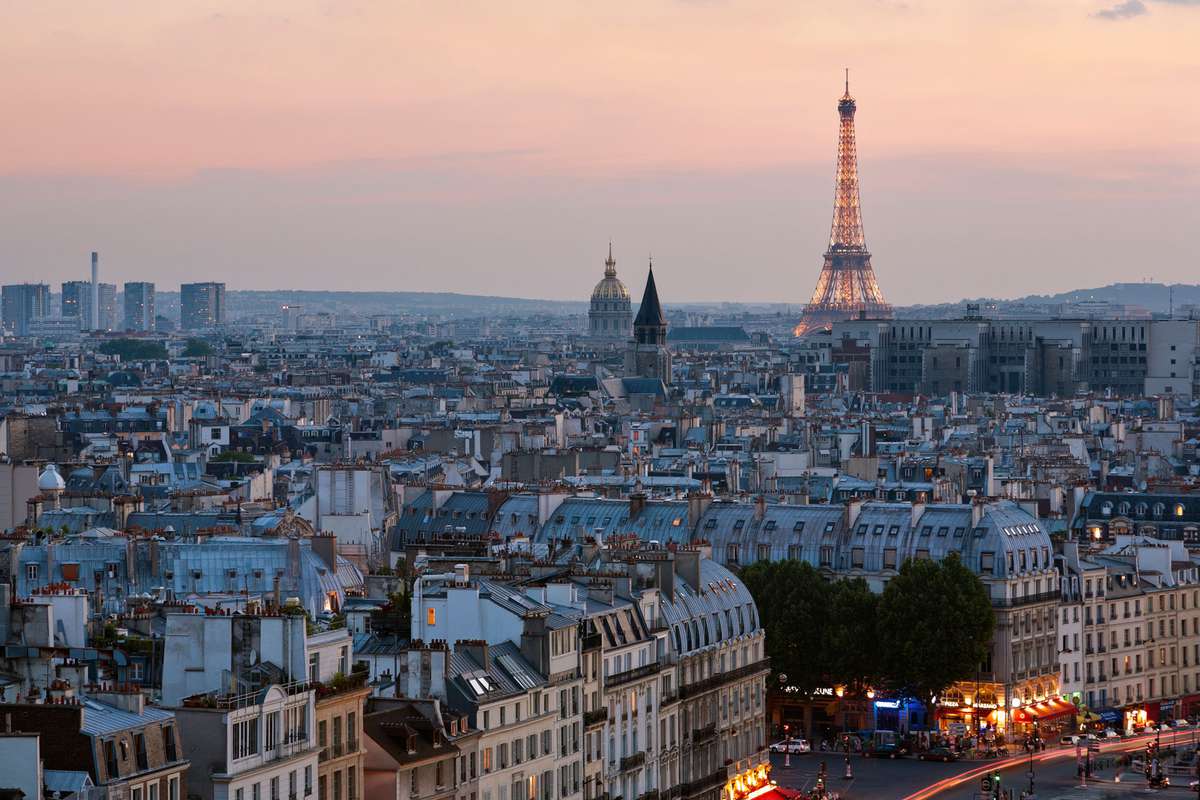 Paris skyline at night