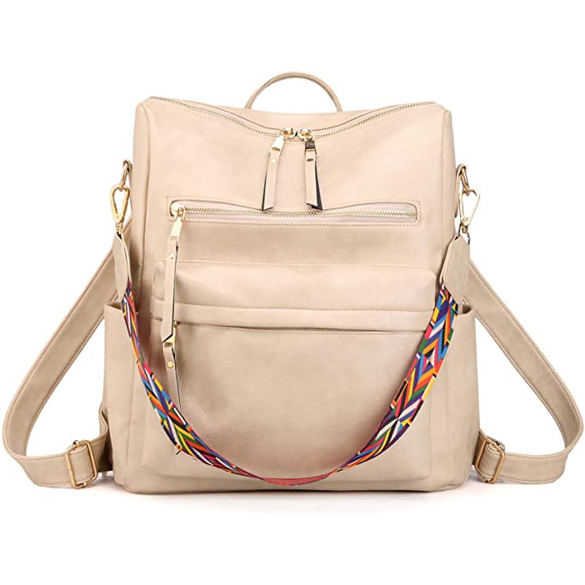 JJLIKER Contrast Flip Square Backpack Fashion Rucksack Satchels Shoulder Mini Bag Wallets Travel Leisure Pack 