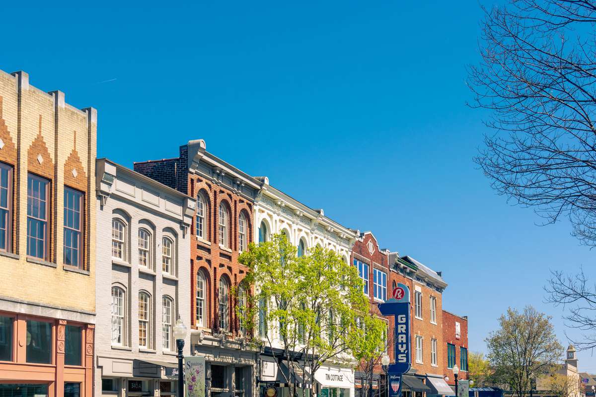 Historic downtown Franklin, Tennessee is located just south of Nashville.