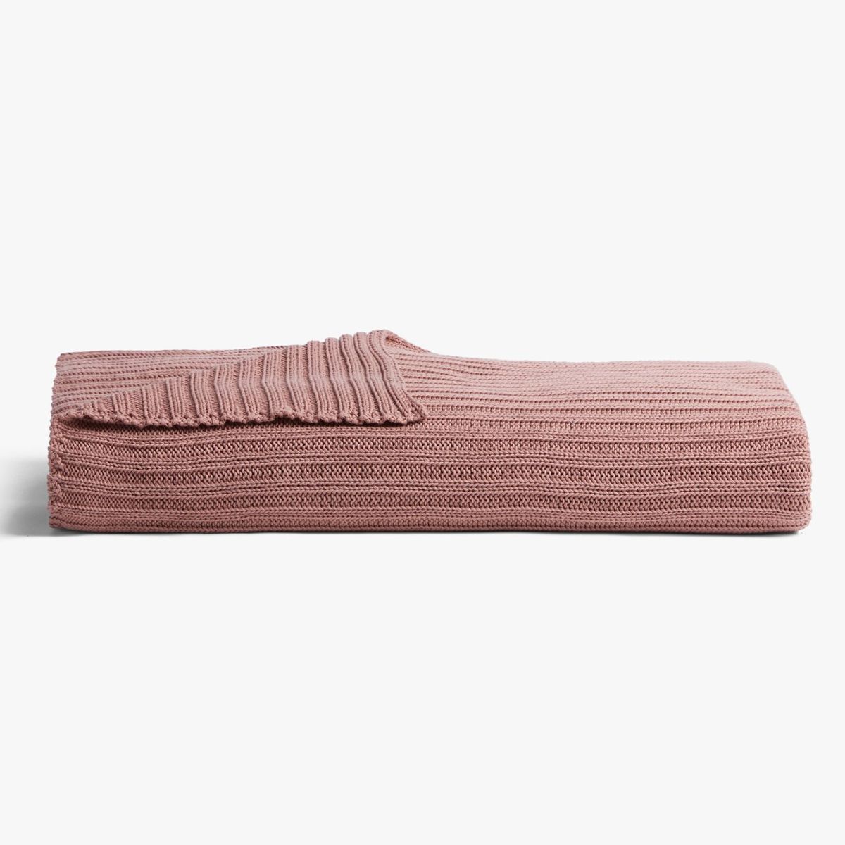 Pink knit throw blanket