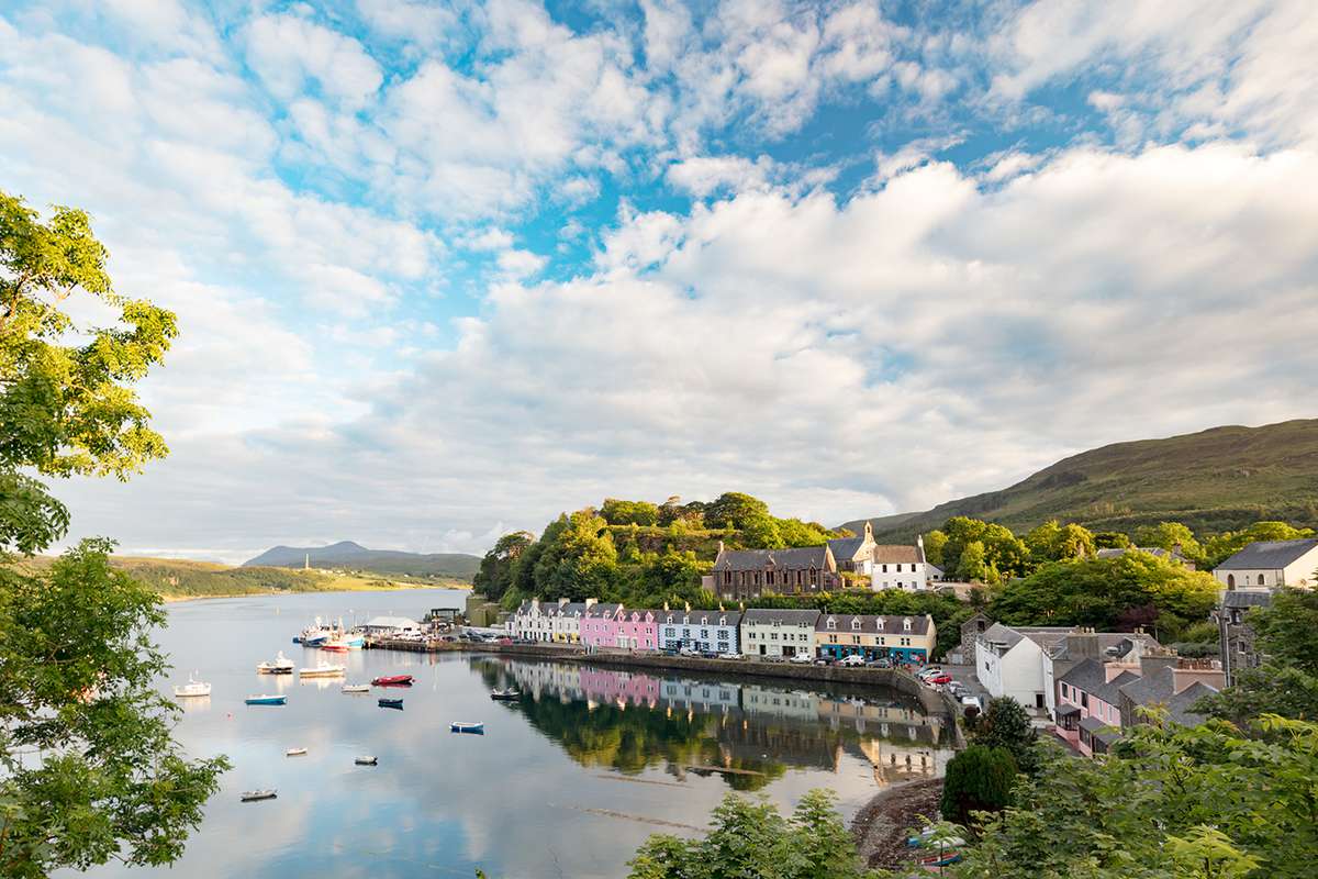 Portree is a picturesque harbor town on the Isle of Skye in the Inner Hebrides of Scotland and also the largest settlement in this area.